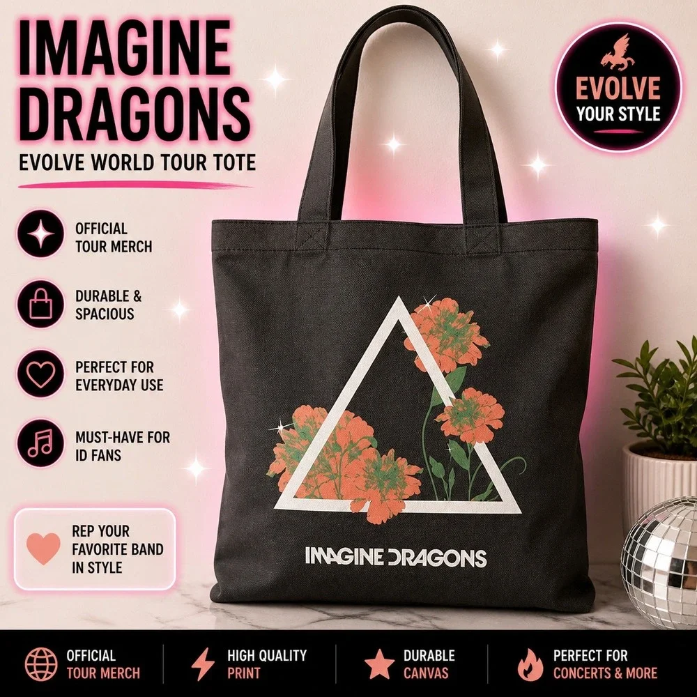 Imagine Dragons 2018 Evolve Tour Tote Bag Graphic Merch